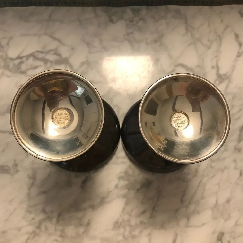 Pair of Plator Silver Plate Champagne Goblets